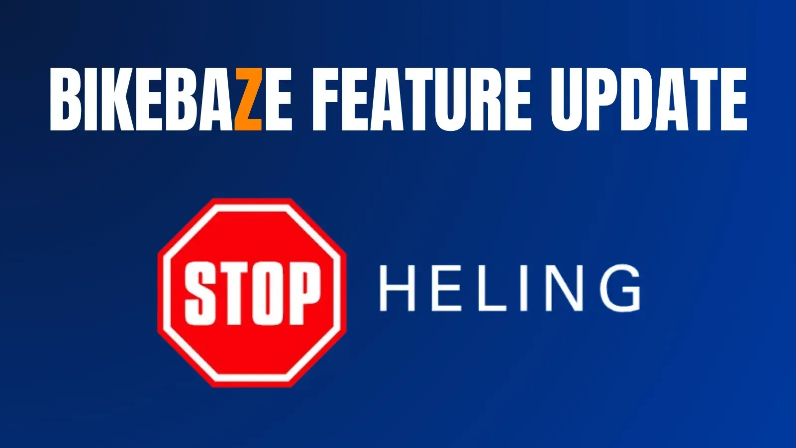 BIKEBAZE feature update: het Stop Heling-logo op een donkerblauwe achtergrond.